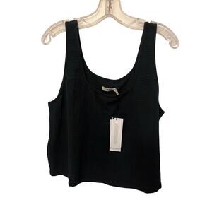 New UGG Cinthina black cotton gauze lightweight crop top size Large.